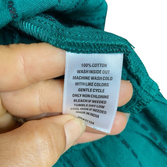 Crown & Ivy forest green,boho,poet sleeve, loose,flowy,layered ruffle skirtSZ-PM - Picture 6 of 10